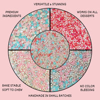 Valentine Sprinkles | 17 Edible Decoration for Baking & Dessert 100 Gms