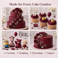 Burgundy | Edible Natural Fondant (4 x 250g)