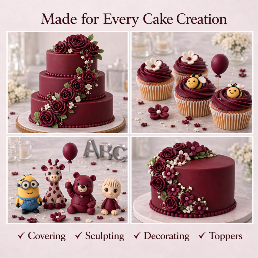 Burgundy | Edible Natural Fondant (4 x 250g)