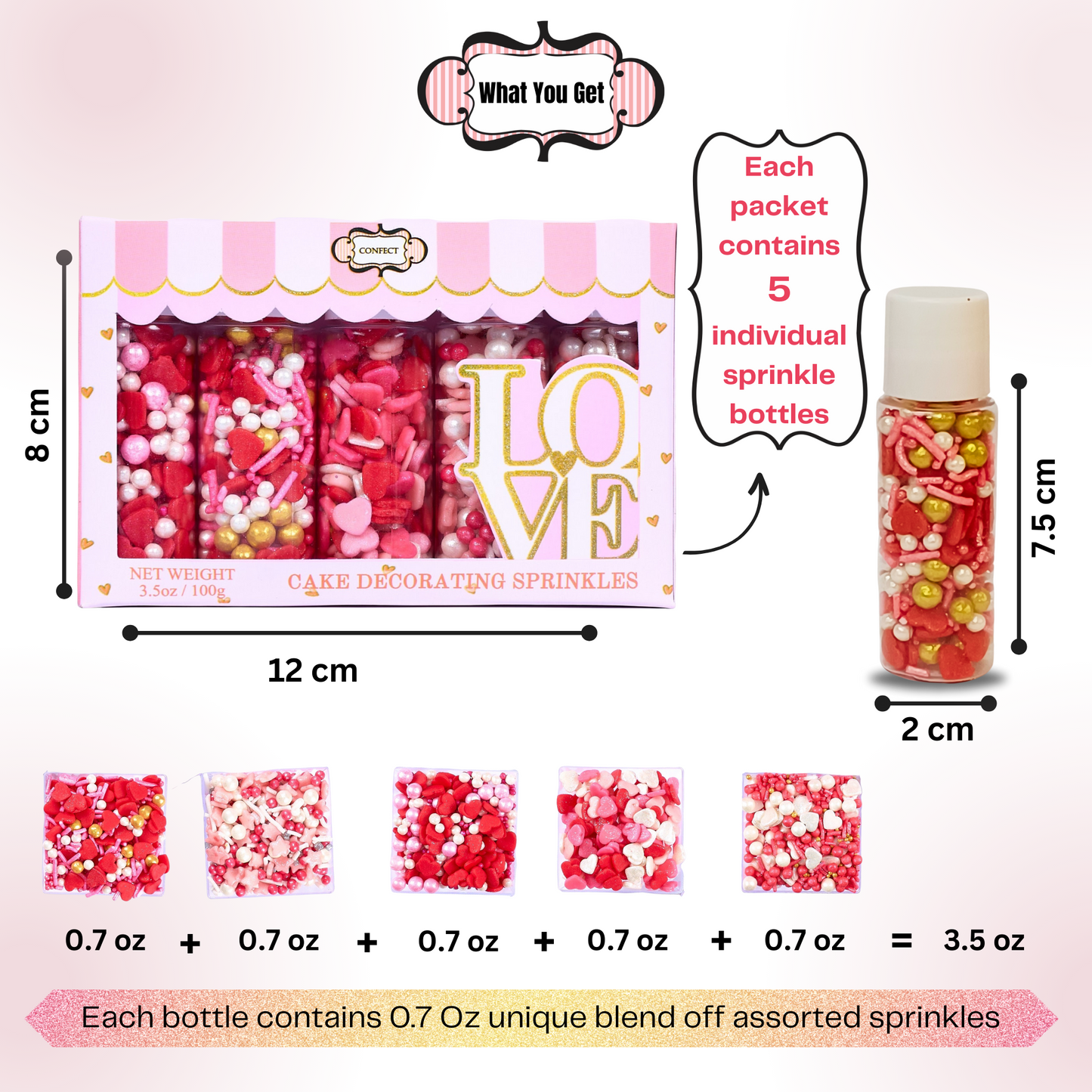 Valentine Sprinkles VS Multipack 07 - 100 gms
