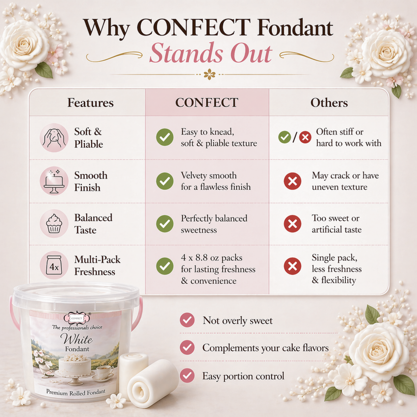 White | Edible Natural Fondant (4 x 250g)