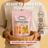 Tropical Vibes Gummies | Pack of Pineapple, Mango, Kiwi, Peach, Lemon, Cherry Gummies | 300g
