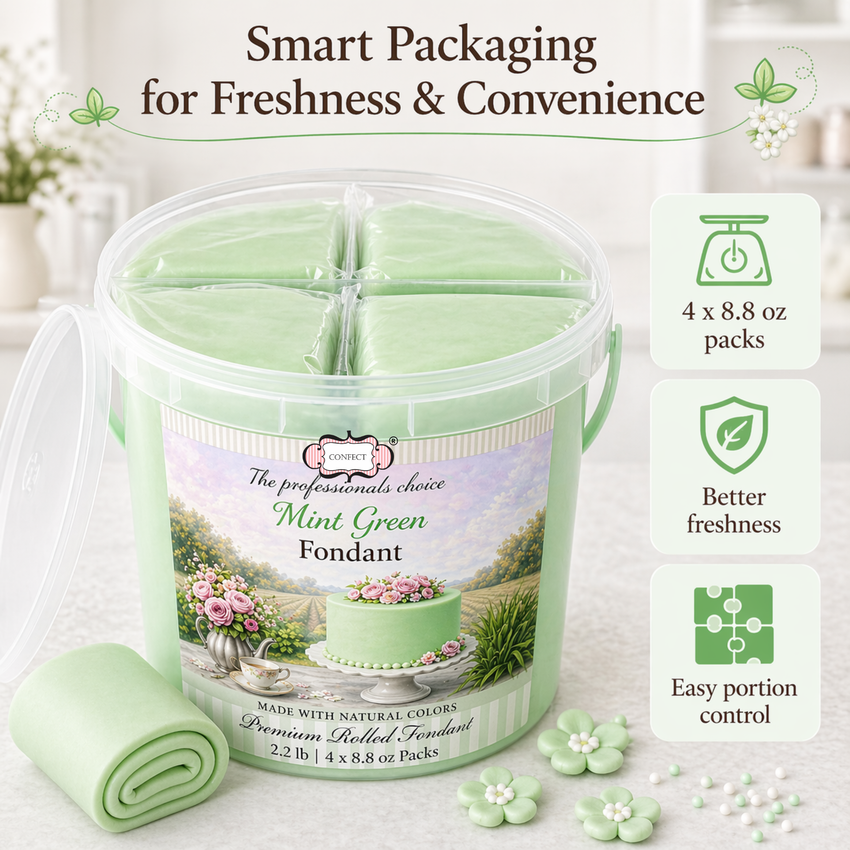 Mint Green | Edible Natural Fondant (4 x 250g)