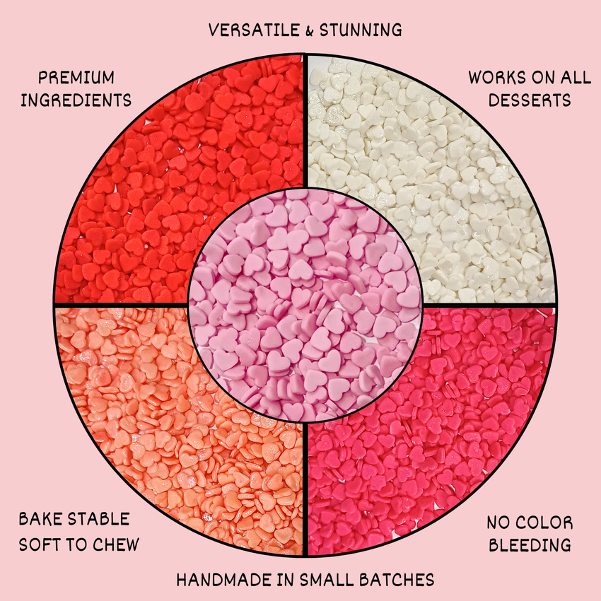 Valentine Sprinkles | 05 Edible Decoration for Baking & Dessert 100 Gms