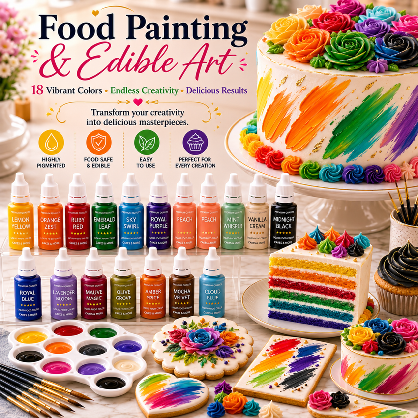Complete Set | Pack of 18 Edible Water Color