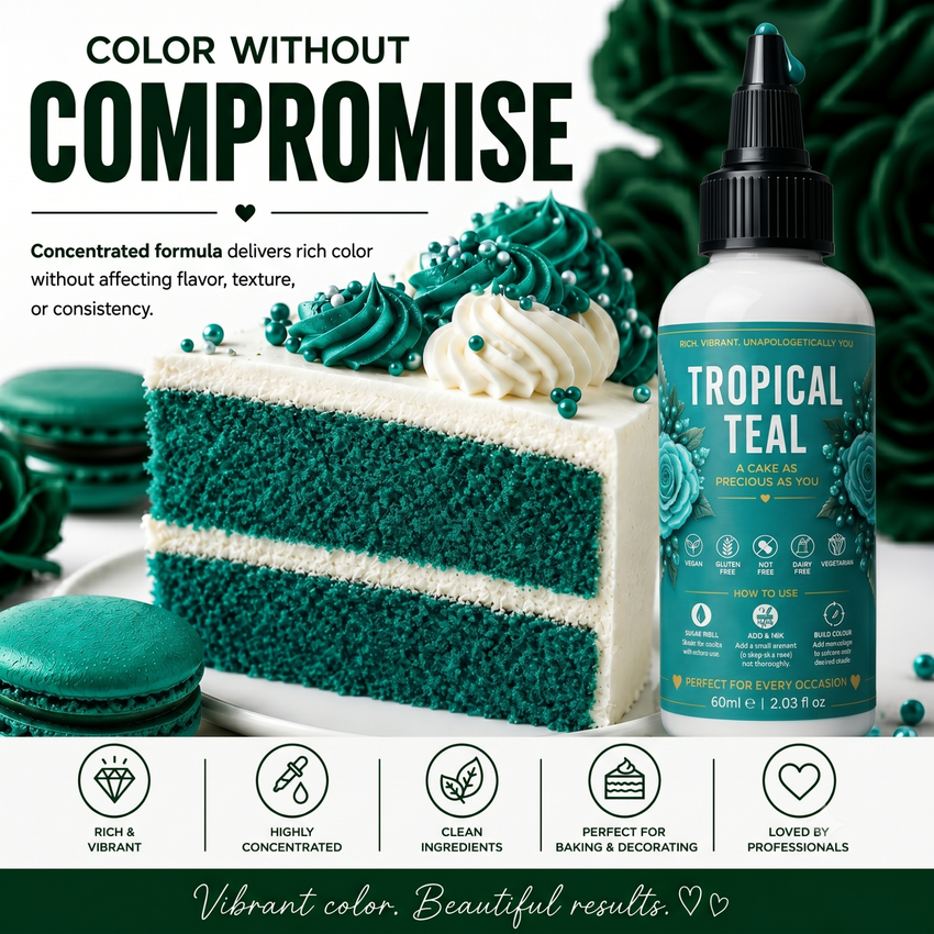Tropical Teal | Edible Gel Color 60ml