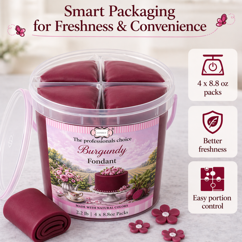 Burgundy | Edible Natural Fondant (4 x 250g)