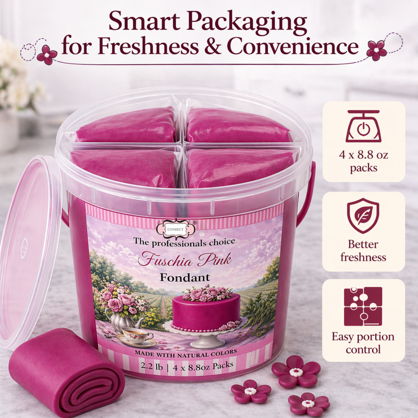 Fuschia Pink | Edible Natural Fondant (4 x 250g)