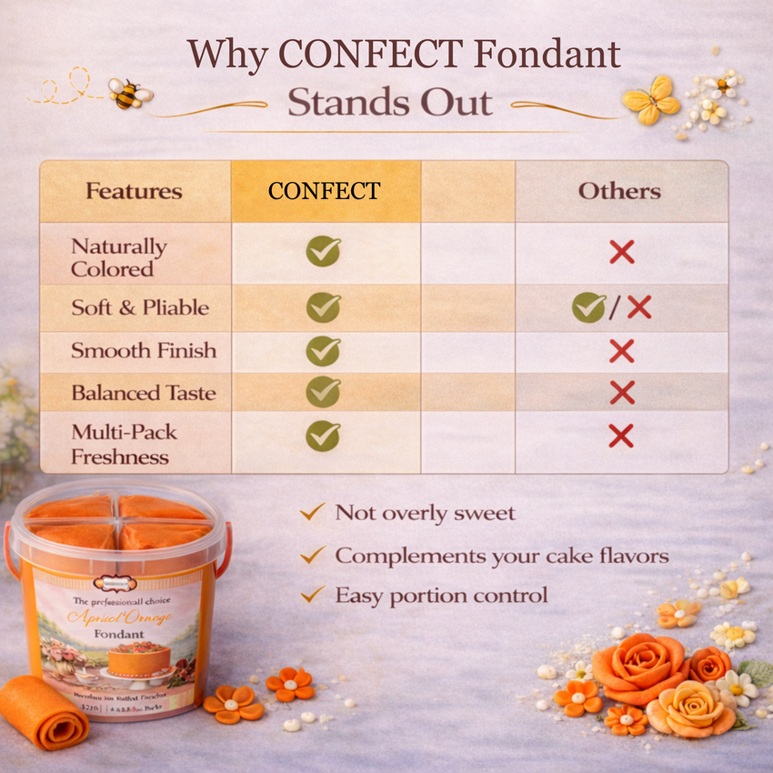 Apricot Orange | Edible Natural Fondant (4 x 250g)
