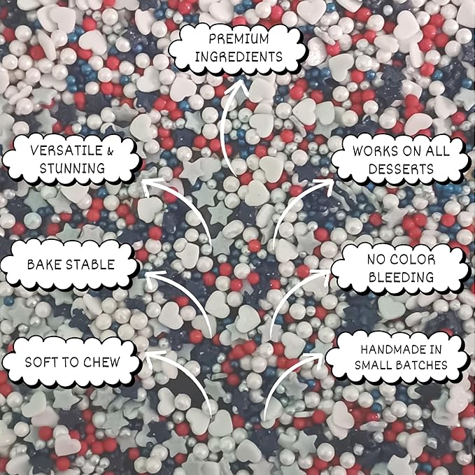 Patriotic Sprinkles for Decoration 07 | 120 Gm