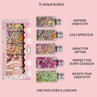 Spring Sprinkles Edible |  Mix Green & Pink Eggs & Yellow & Gold Bunny pack of 5 (EAST 3) - 100Gms