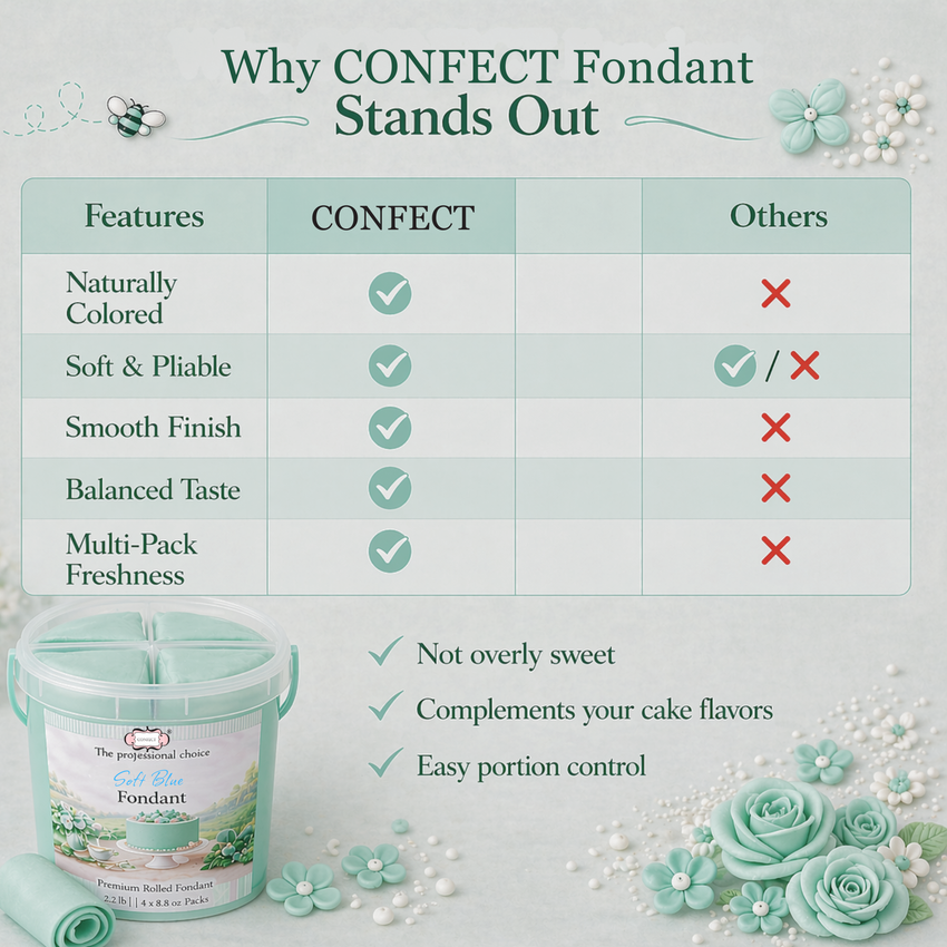 Soft Blue | Edible Natural Fondant (4 x 250g)