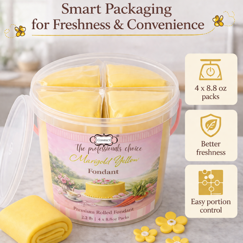 Marigold Yellow | Edible Natural Fondant (4 x 250g)