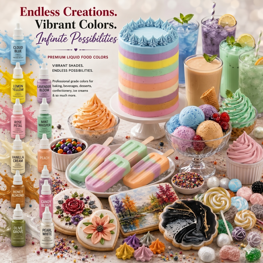 Pastel Elegance | Pack of 6 Edible Water Color