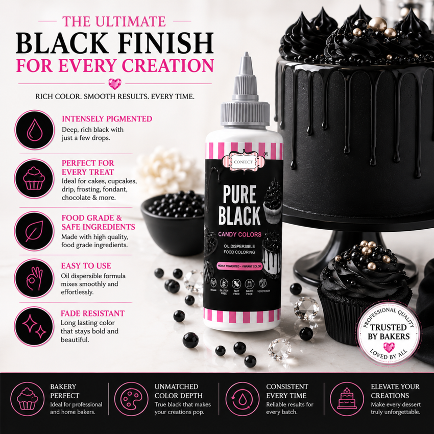 Pure Black | Edible Candy Color 60ml