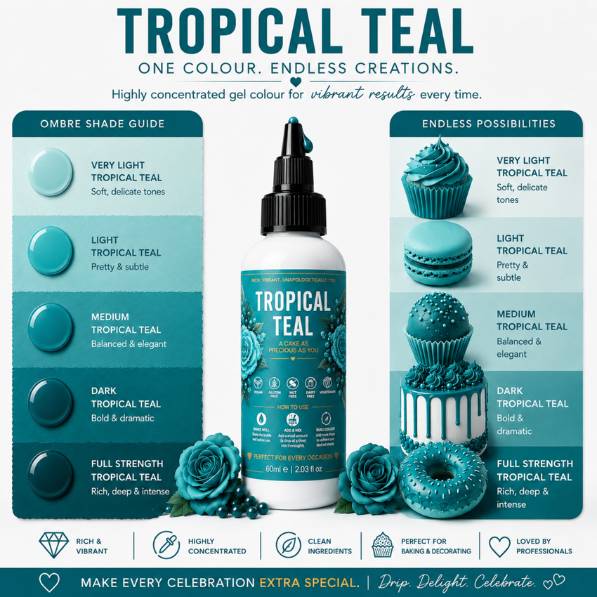 Tropical Teal | Edible Gel Color 60ml