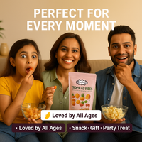 Tropical Vibes Gummies | Pack of Pineapple, Mango, Kiwi, Peach, Lemon, Cherry Gummies | 300g