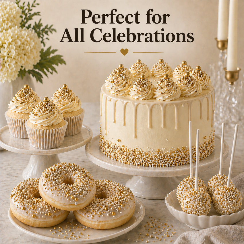 Sprinkles for Cakes & Cupcakes Decoration | USP-17(CH Gold)