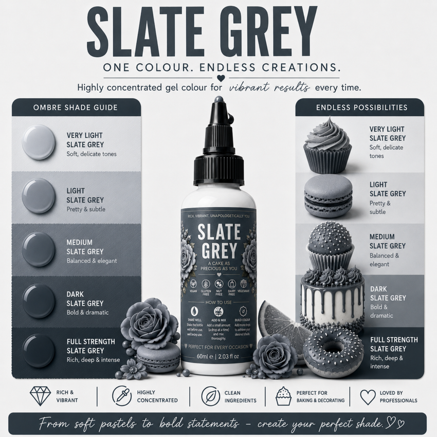 Slate Grey | Edible Gel Color 60ml