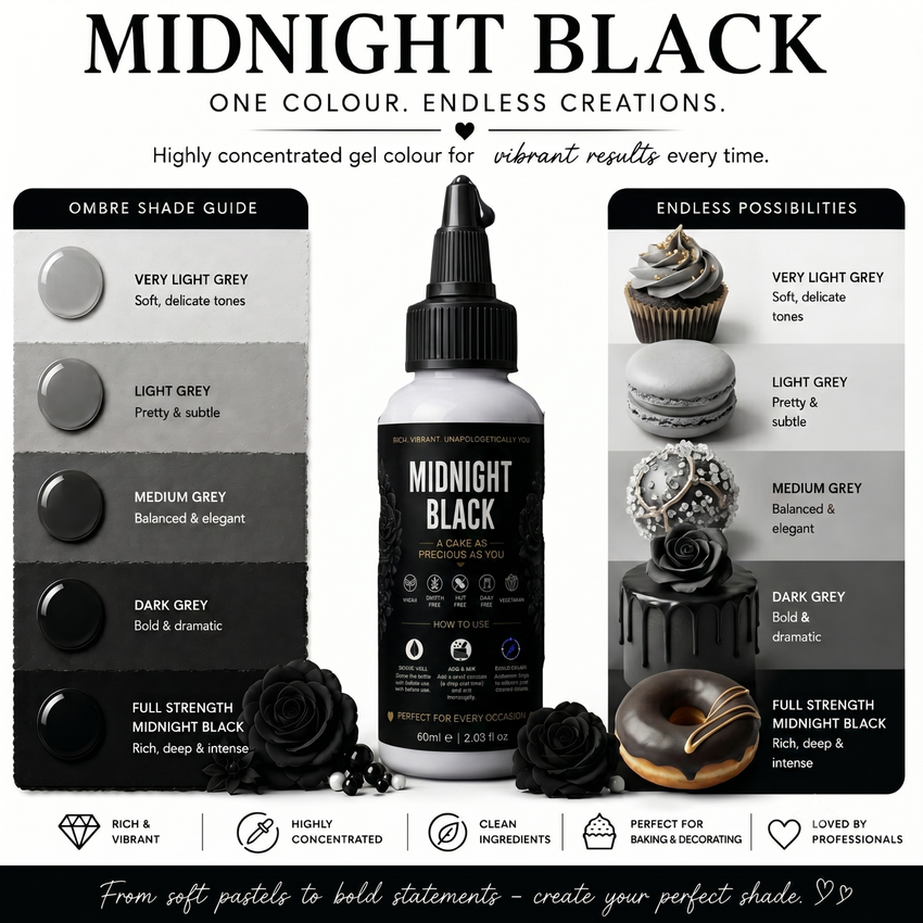 Midnight Black | Edible Gel Color 60ml