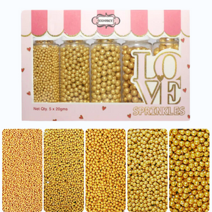 All That Glitters Gold Disco Balls Assorted Sprinkles (DB-12) - 100g