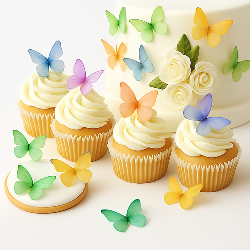 Multicolor | Pack of 56 Edible Wafer Paper Butterflies