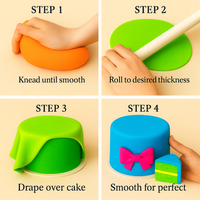 Multipack of Fluorescent Orange, Lime green, electric blue and Neon Pink Sugarpaste 08