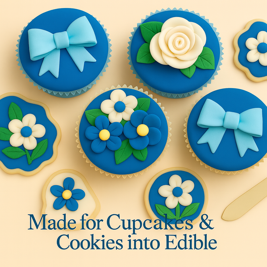 Multipack of White, Electric Blue, Emerald Green and Royal Blue Sugarpaste 23