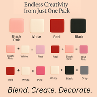 Multipack of Blush Pink, White, Red and Black 28