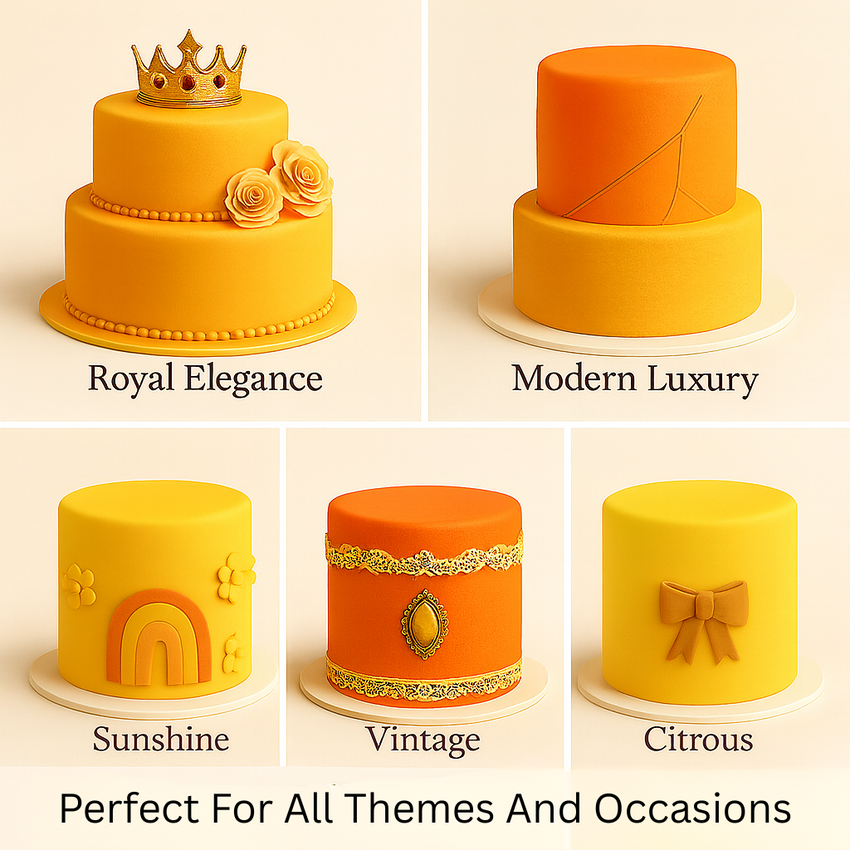 Multipack of Ivory, Orange, Fluorescent orange and Yellow Sugarpaste 18