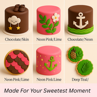 Multipack of Brown, Skin, Lime Green and Neon Pink Sugarpaste 26