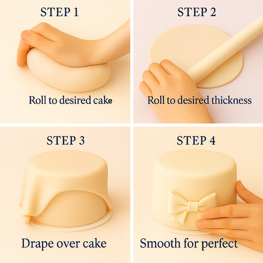 Multipack of Baby Blue, Electric Blue, Ivory and Teal Sugarpaste 11