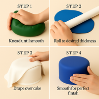 Multipack of White, Electric Blue, Emerald Green and Royal Blue Sugarpaste 23