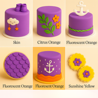 Multipack of Yellow, Orange, Pea Green and Purple Sugarpaste 27