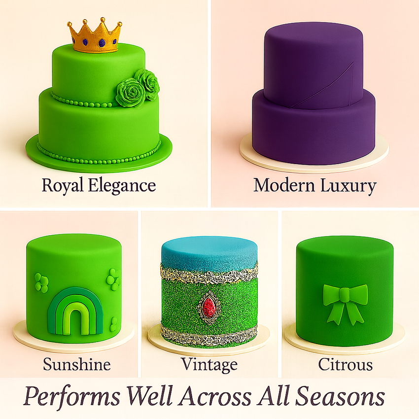 Multipack of Neon Green, Electric Blue, Electric Purple and Lime Green Sugarpaste 03