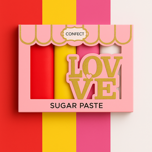 Multipack of Red, yellow, old rose and White Sugarpaste 12