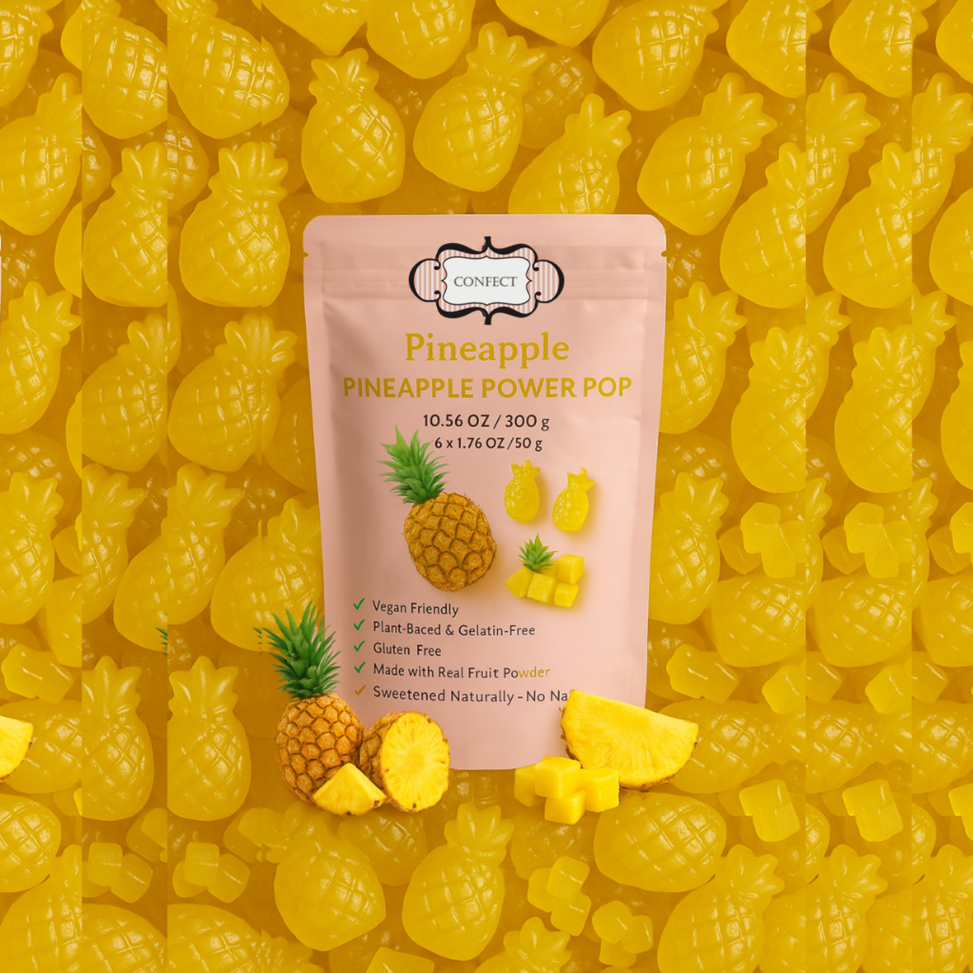 Confect Pineapple Power Pop Gummies