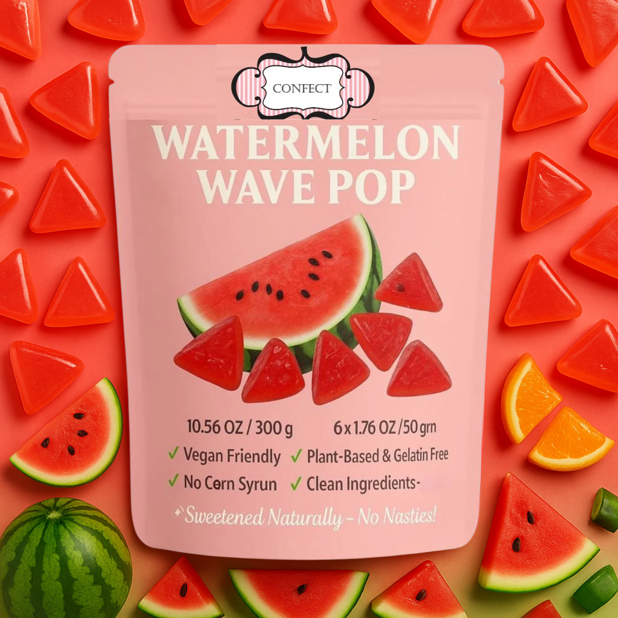 Confect Watermelon Wave Pop Gummies