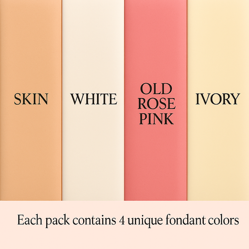 Multipack of Skin, White, Old rose and Ivory Sugarpaste 24