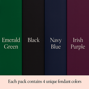Multipack of Emerald Green, Black, Navy Blue and Purple Sugarpaste 25