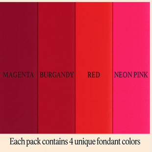 Multipack of Magenta, Burgundy, Red and Neon Pink Sugarpaste 30