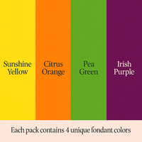 Multipack of Yellow, Orange, Pea Green and Purple Sugarpaste 27