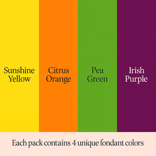 Multipack of Yellow, Orange, Pea Green and Purple Sugarpaste 27
