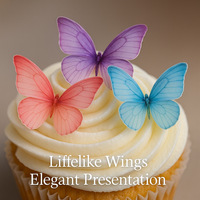 Multicolor | Pack of 56 Edible Wafer Paper Butterflies
