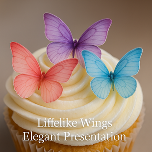 Multicolor | Pack of 56 Edible Wafer Paper Butterflies