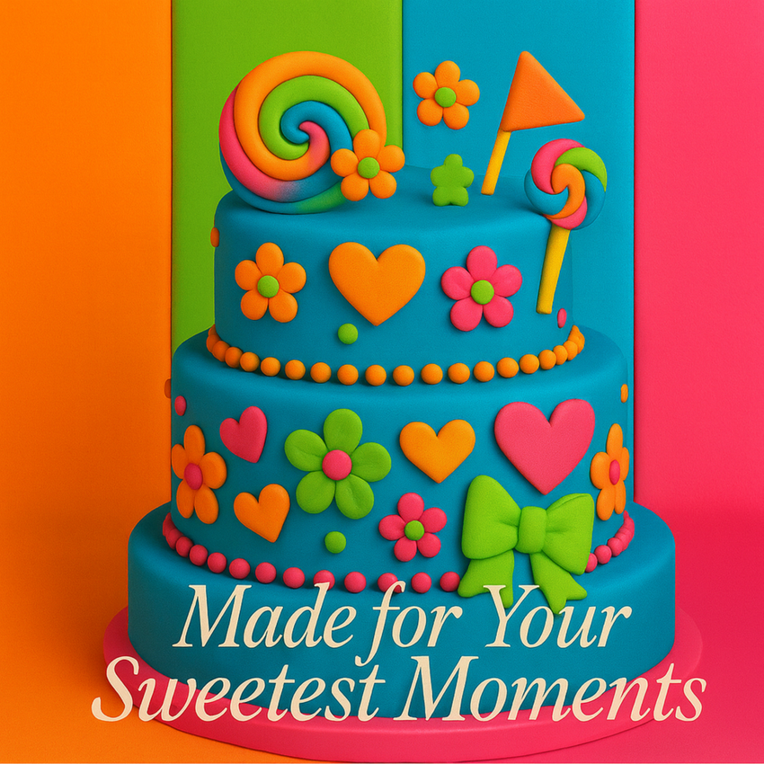 Multipack of Fluorescent Orange, Lime green, electric blue and Neon Pink Sugarpaste 08