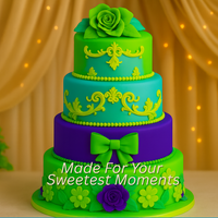 Multipack of Neon Green, Electric Blue, Electric Purple and Lime Green Sugarpaste 03