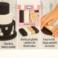 Multipack of Black, White, Skin and Brown Sugarpaste 04
