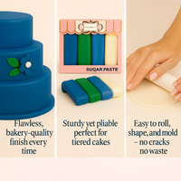 Multipack of White, Electric Blue, Emerald Green and Royal Blue Sugarpaste 23
