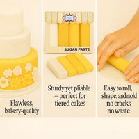 Multipack of Fluorescent Orange, Yellow, Ivory and White Sugarpaste 05